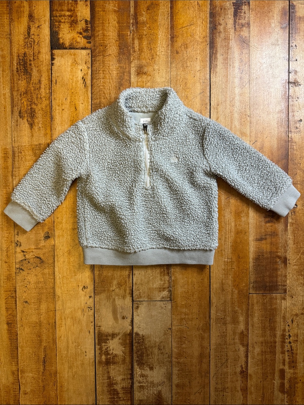 GAP pullover size 12 to 18 months Sherpa Half zip gray unisex fall winter